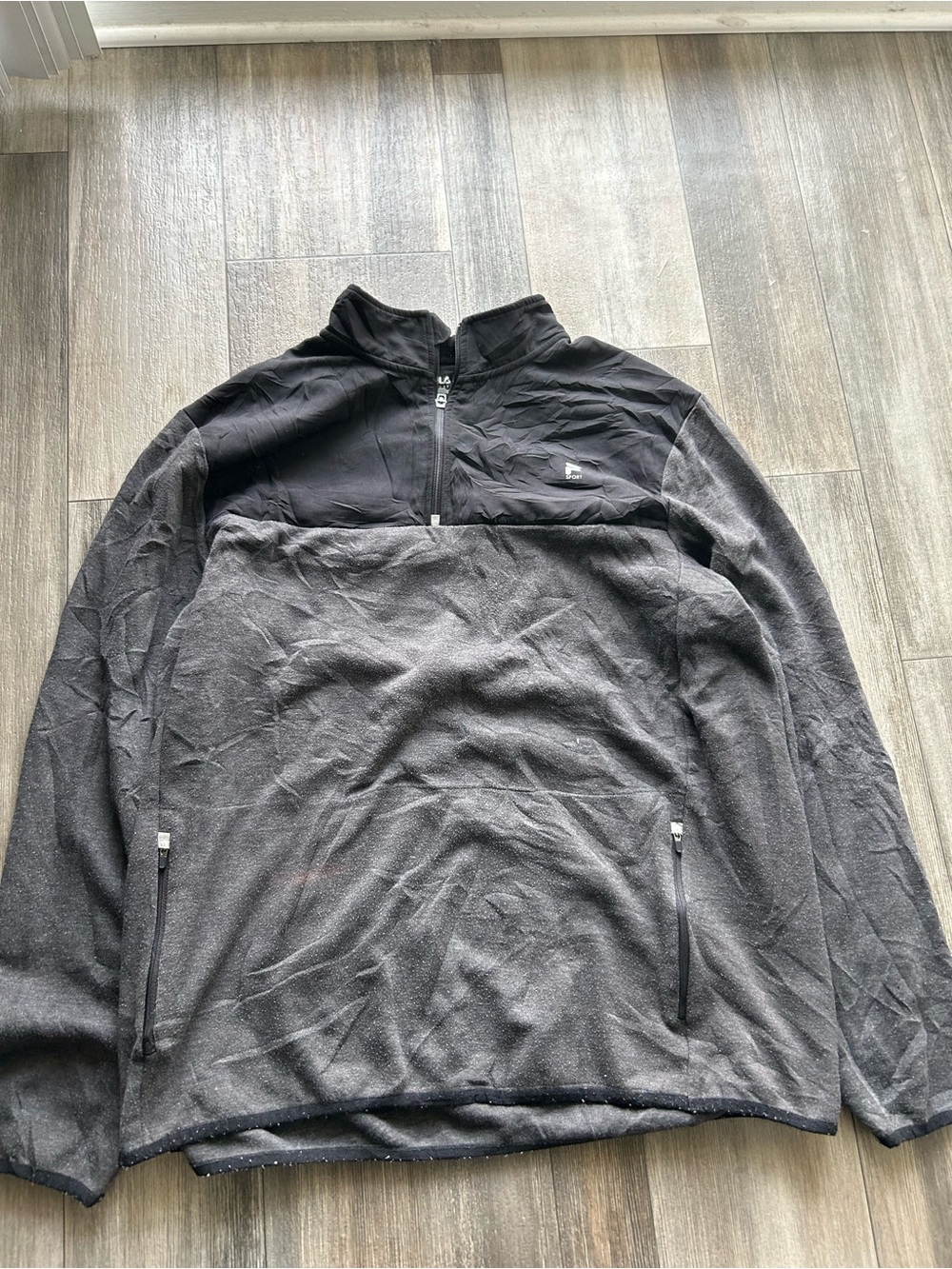 Black Quarter-Zip Pullover Sweatshirt